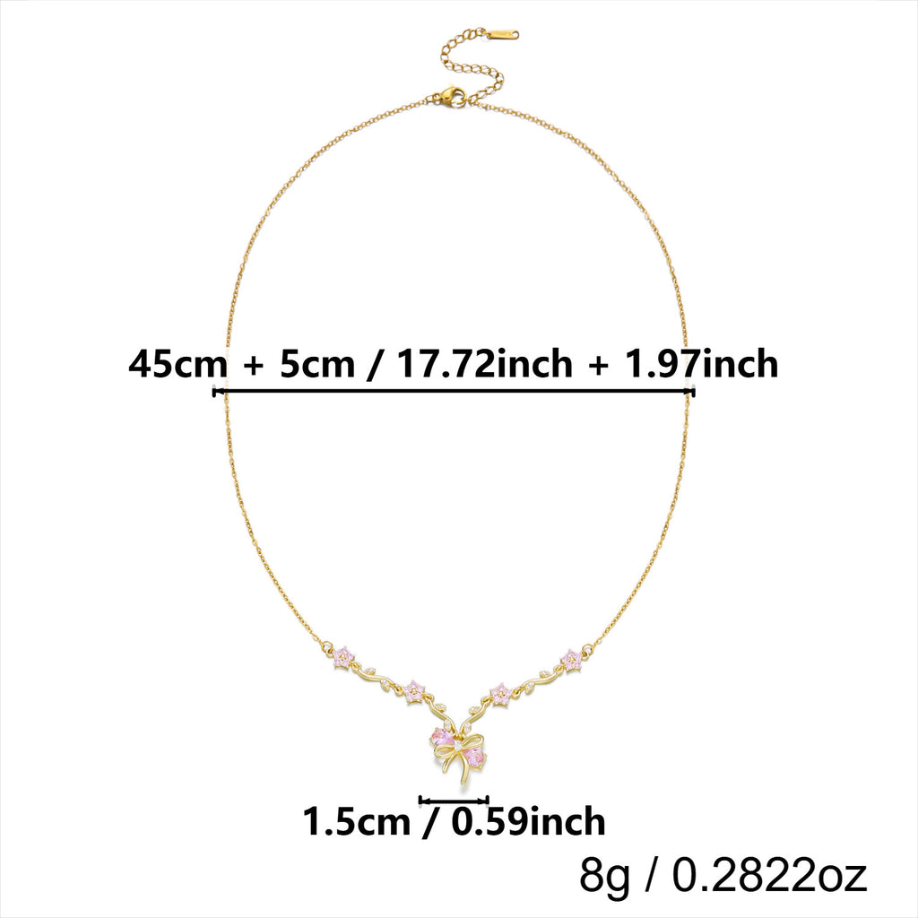Gold Zircon Floral Jewelry – Necklace & Bracelet