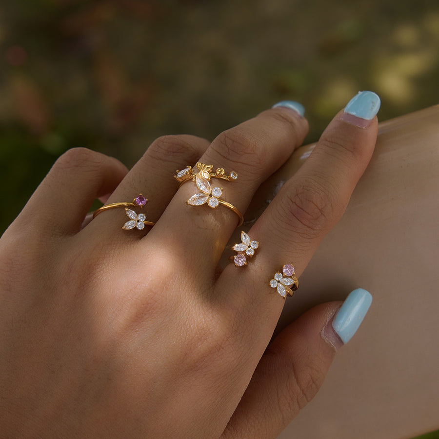 Bague ouverte papillon